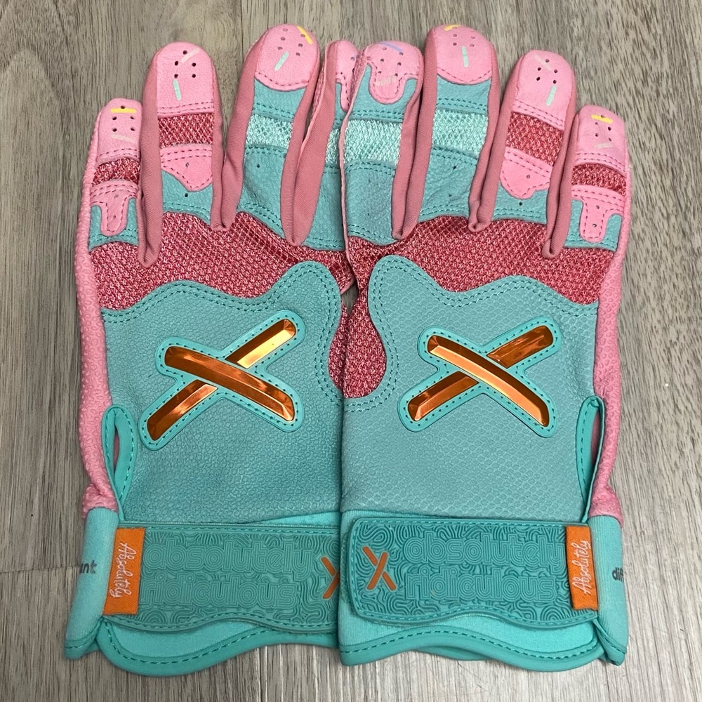 New Aria Absolutely Ridiculous Miami Ice Ice Cream Batting Gloves Men’s Small